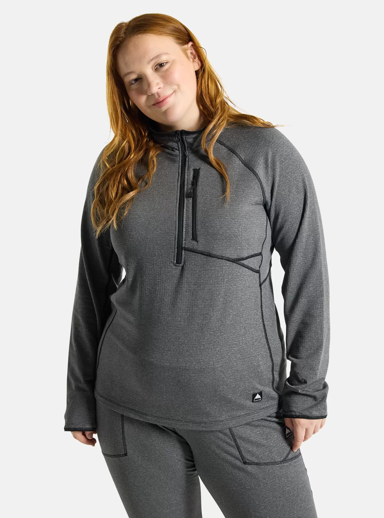 Damen Burton Fleece | Midlayer^ Stockrun Grid Fleece Mit Halbem Reißverschluss Für Damen