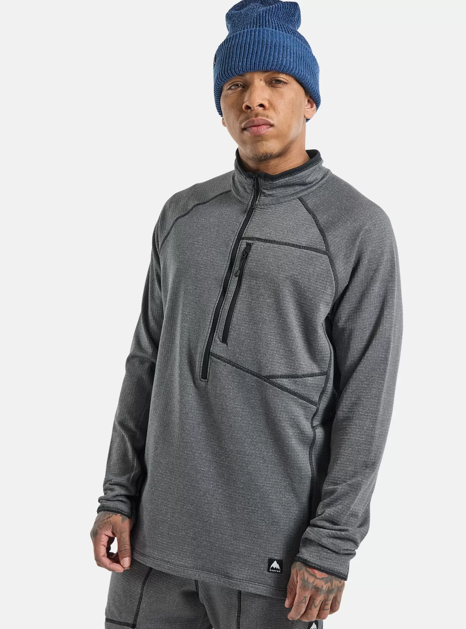 Herren Burton Fleece | Midlayer^ Stockrun Grid Fleece Mit Halblangem Reißverschluss Für Herren