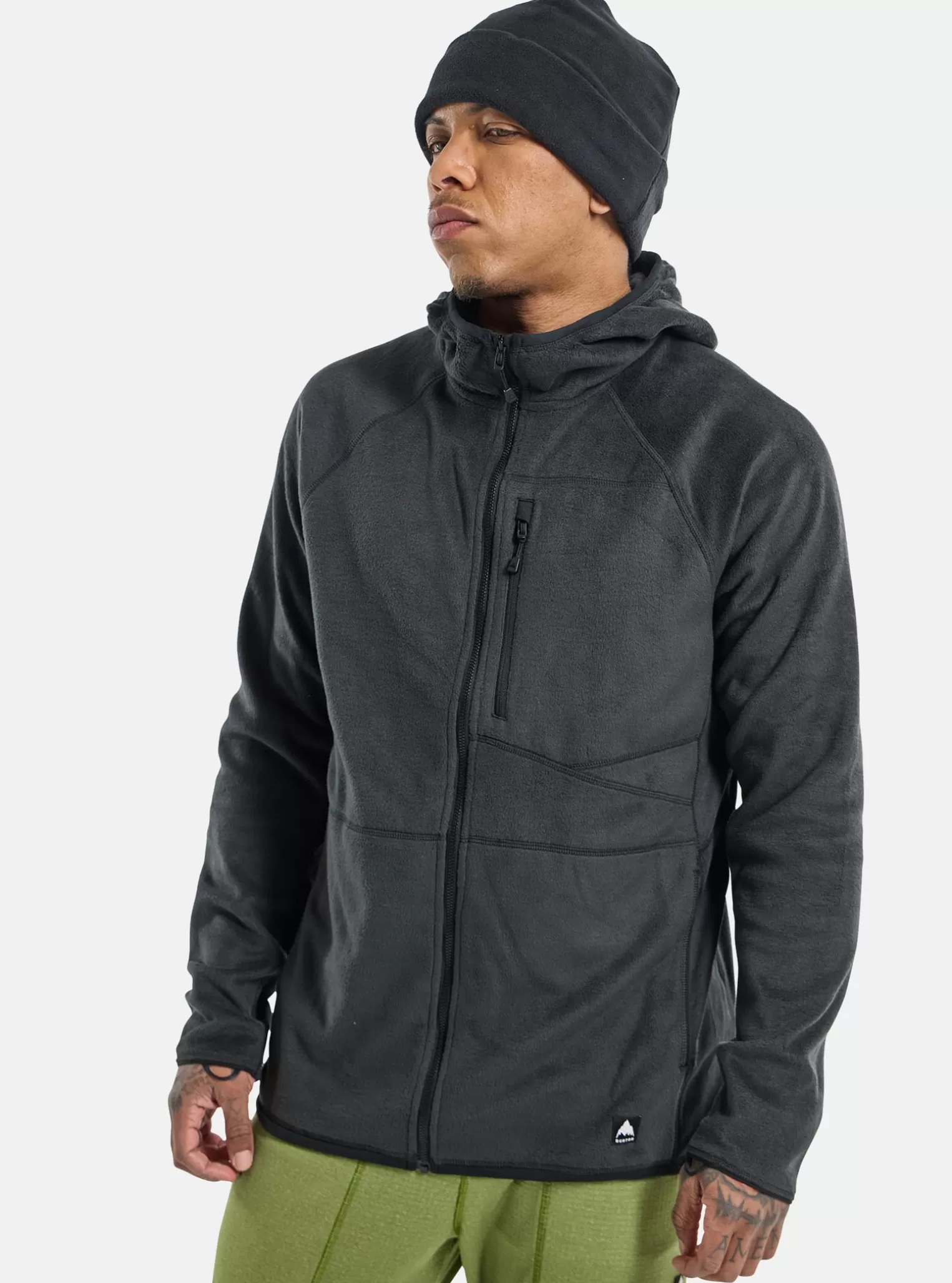 Herren Burton Fleece | Midlayer^ Stockrun Warmest Fleece Mit Kapuze Und Durchgehendem Reißverschluss Für Herren