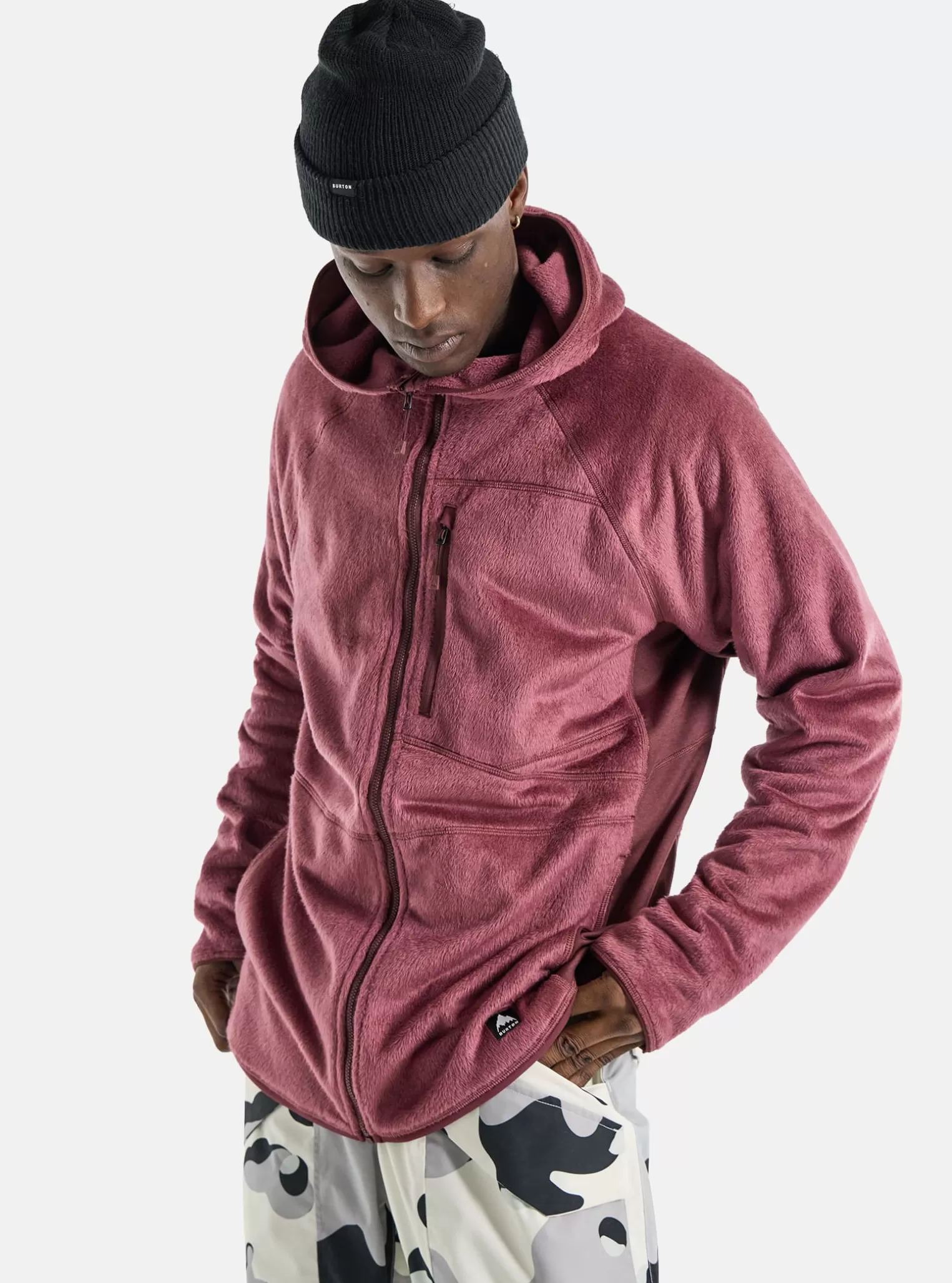 Herren Burton Fleece^ Stockrun Warmest Fleece Mit Kapuze Und Durchgehendem Reißverschluss Für Herren